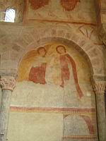 Gourdon, Eglise romane Notre-Dame de l'Assomption, peinture murale (05)